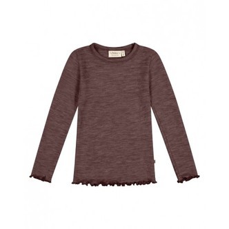 T-shirt I 1x1 Rib Med Lange Ærmer I 100% Merino Uld, Oeko-texÂ®