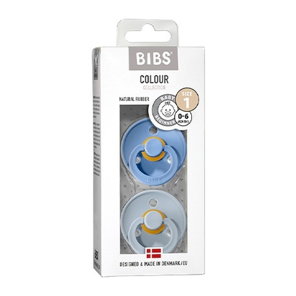 Bibs Colour - 2-pak,  Str. 1 (0-6 Mdr.), Rund - Latex,