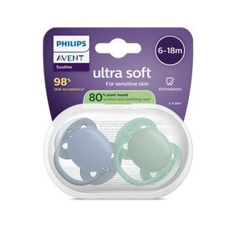Philips Avent, Ultra Soft, Str. 2 (6-18 Mdr.), 80 % Plantebaseret, 2 Pak