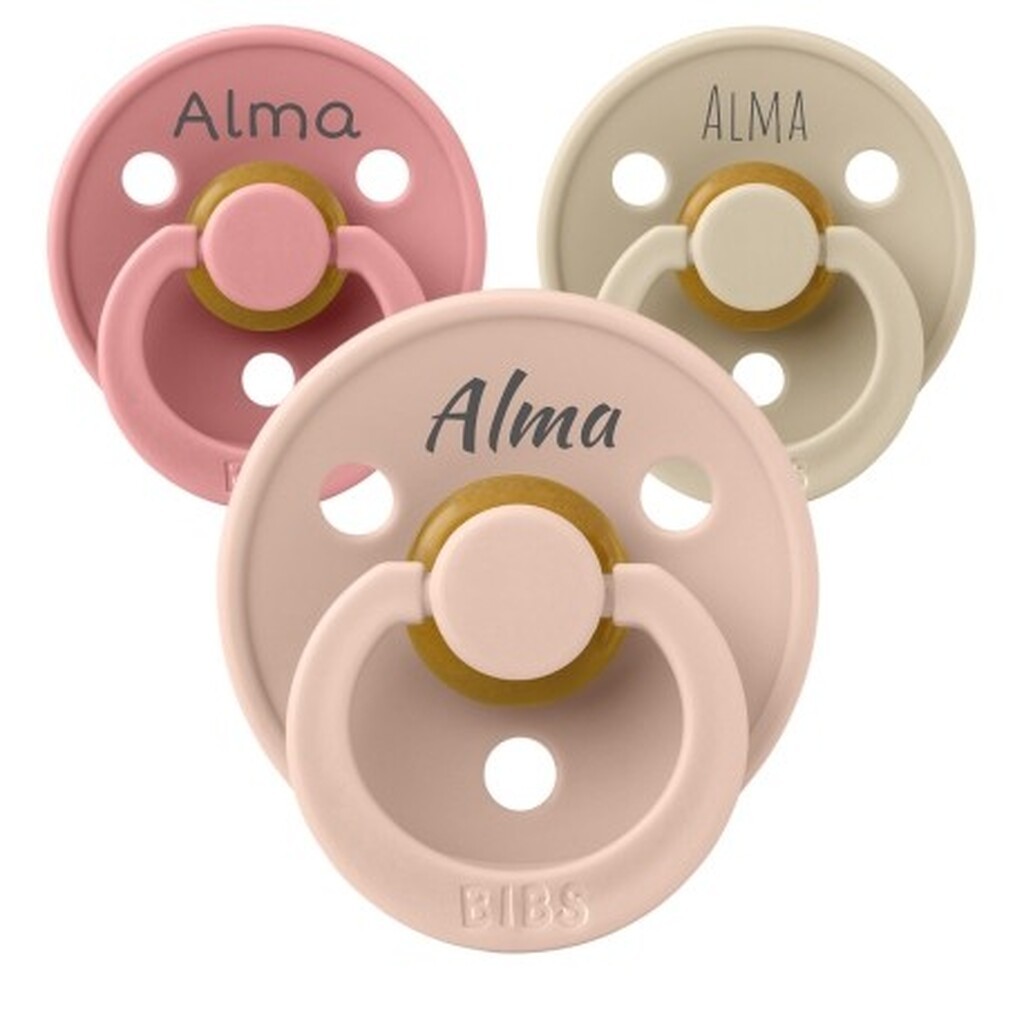 Bibs Colour, Str. 2 (6+ Mdr.), Symmetrisk - Latex, Sutter Med Navn