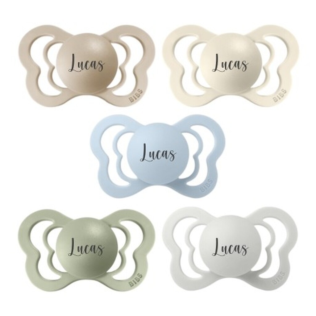 Bibs Couture,  Str. 2 (6+ Mdr.), Anatomisk - Latex, Sutter Med Navn , 5-pak