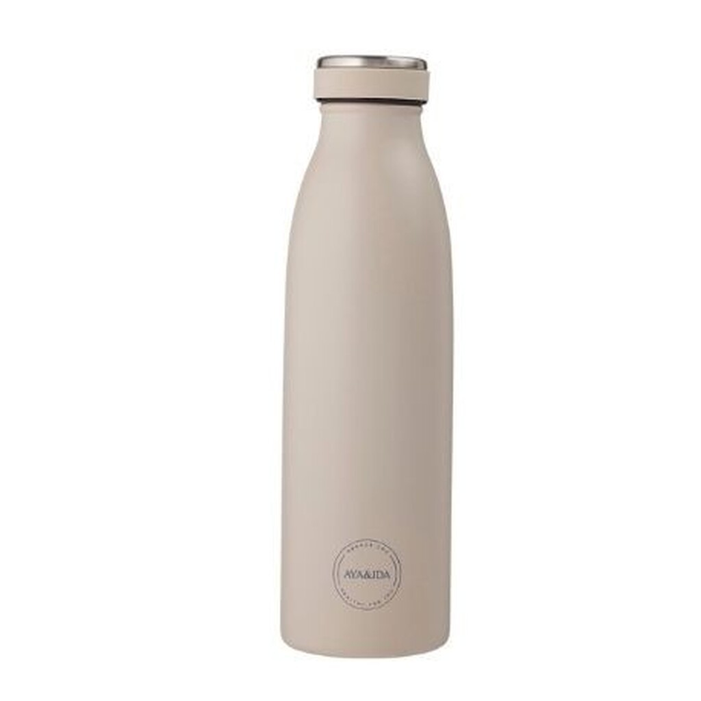 Aya&ida,  Drinking Bottle, Drikkeflaske Med Låg, 500 Ml,  Cream Beige