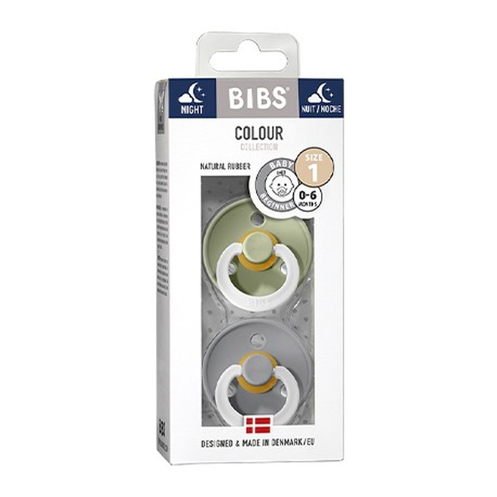 Bibs Colour Night - 2-pak,  Str. 1 (0-6 Mdr.), Rund - Latex,