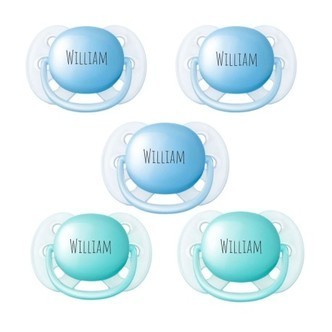 Philips Avent Ultra Soft, Str. 1 (0-6 Mdr.), Symmetrisk - Silikone, Sutter Med Navn, 5-pak