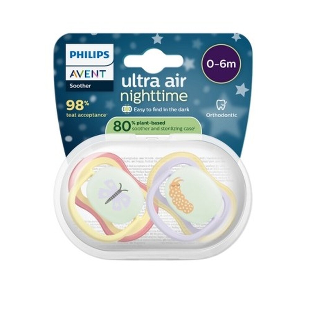 Philips Avent, 80 % Plantebaseret, Ultra Air Nighttime, Str. 1 (0 - 6 Mdr.)