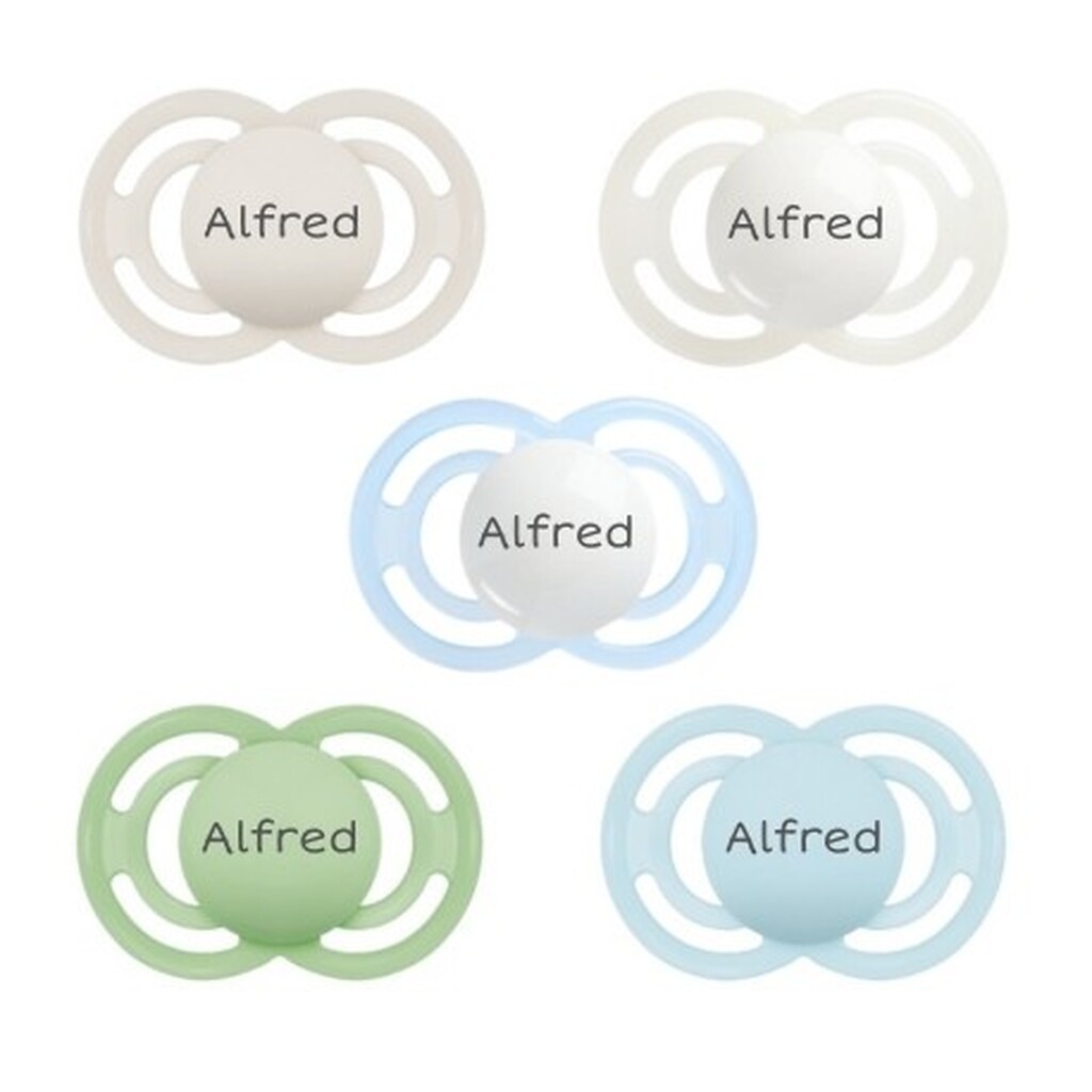 Mam Perfect,  Str. 2 (6-16 Mdr.), Symmetrisk - Silikone, Sutter Med Navn , 5-pak