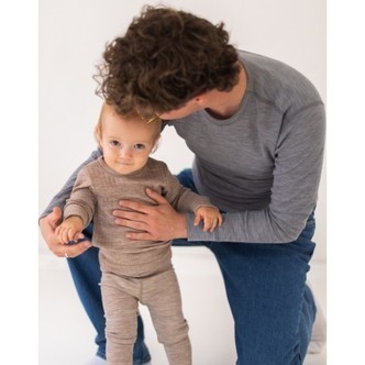 Langærmet T-shirt Til Herre I 100% Merino Uld, 1x1 Rib