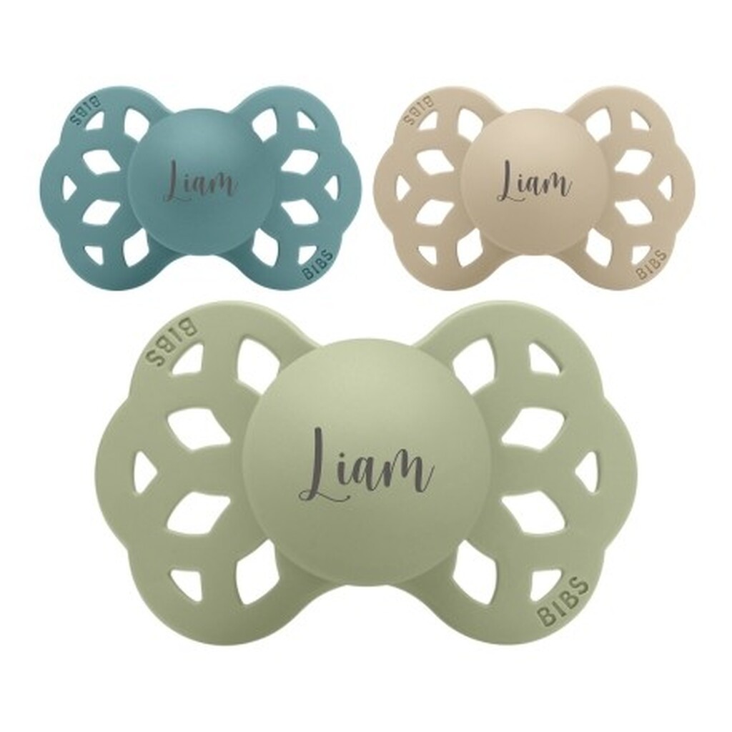 Bibs Infinity,  Str. 1 (0-6 Mdr.), Anatomisk - Silikone, Sutter Med Navn