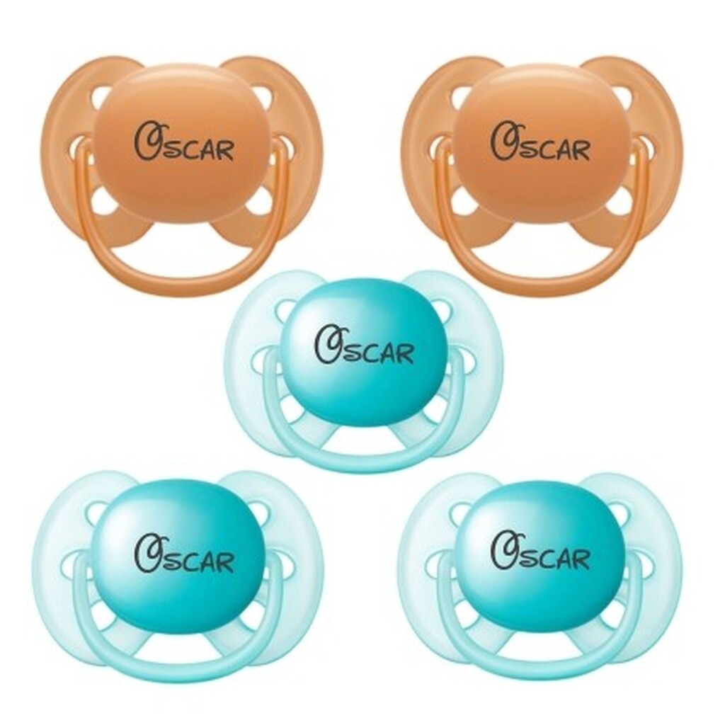 Philips Avent Ultra Soft, Str. 2 (6-18 Mdr.), Symmetrisk - Silikone, Sutter Med Navn, 5-pak