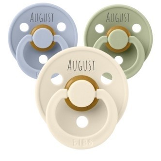 Bibs Colour, Str. 2 (6+ Mdr.), Rund - Latex, Sutter Med Navn