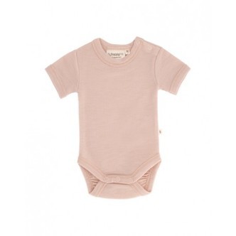 Body Med Kort Ærme Og Knaplukning Over Den Ene Skulder Til Baby, I 100% Økologisk Merino Uld