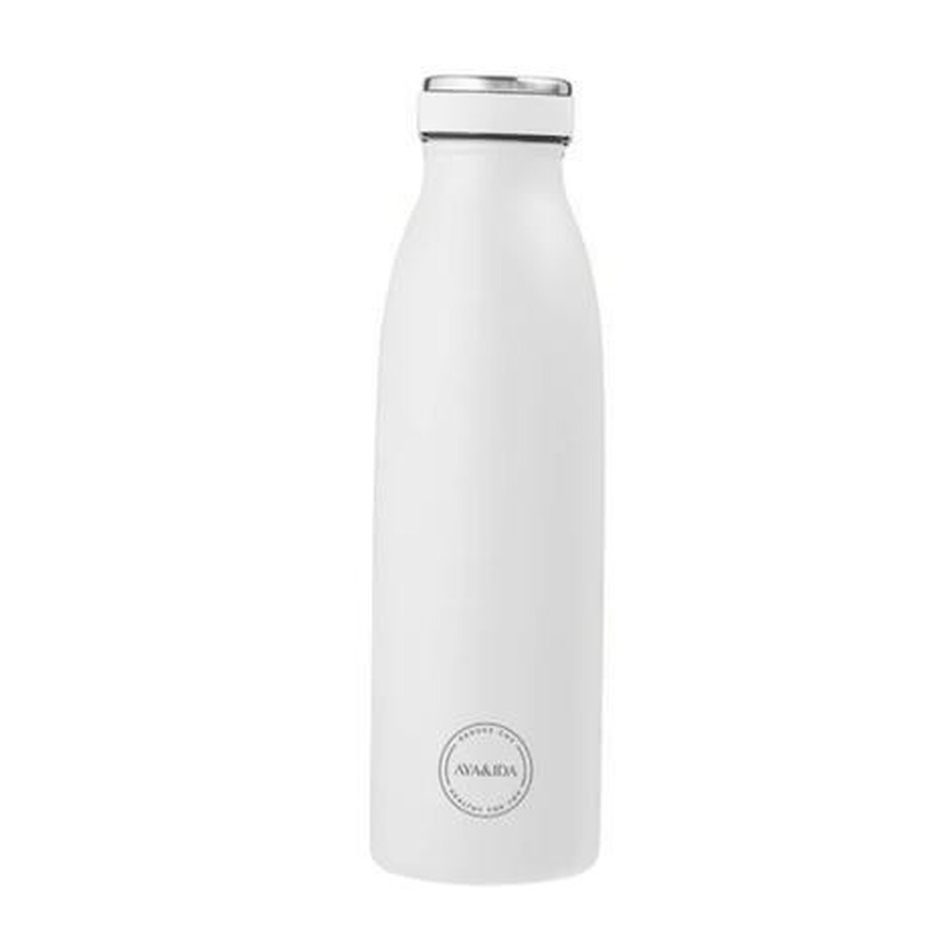 Aya&ida,  Drinking Bottle, Drikkeflaske Med Låg, 500 Ml,  Winter White