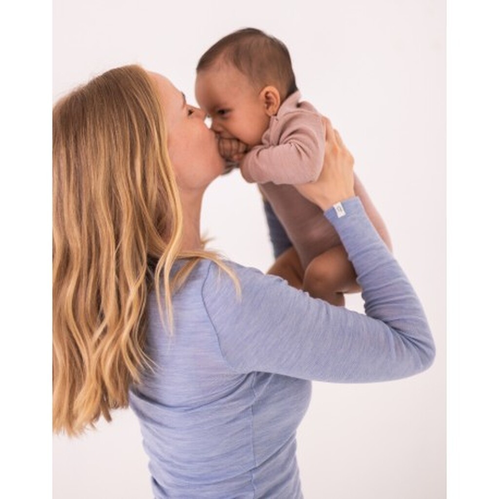 Langærmet T-shirt Til Dame I 100% Merino Uld, 1x1 Rib