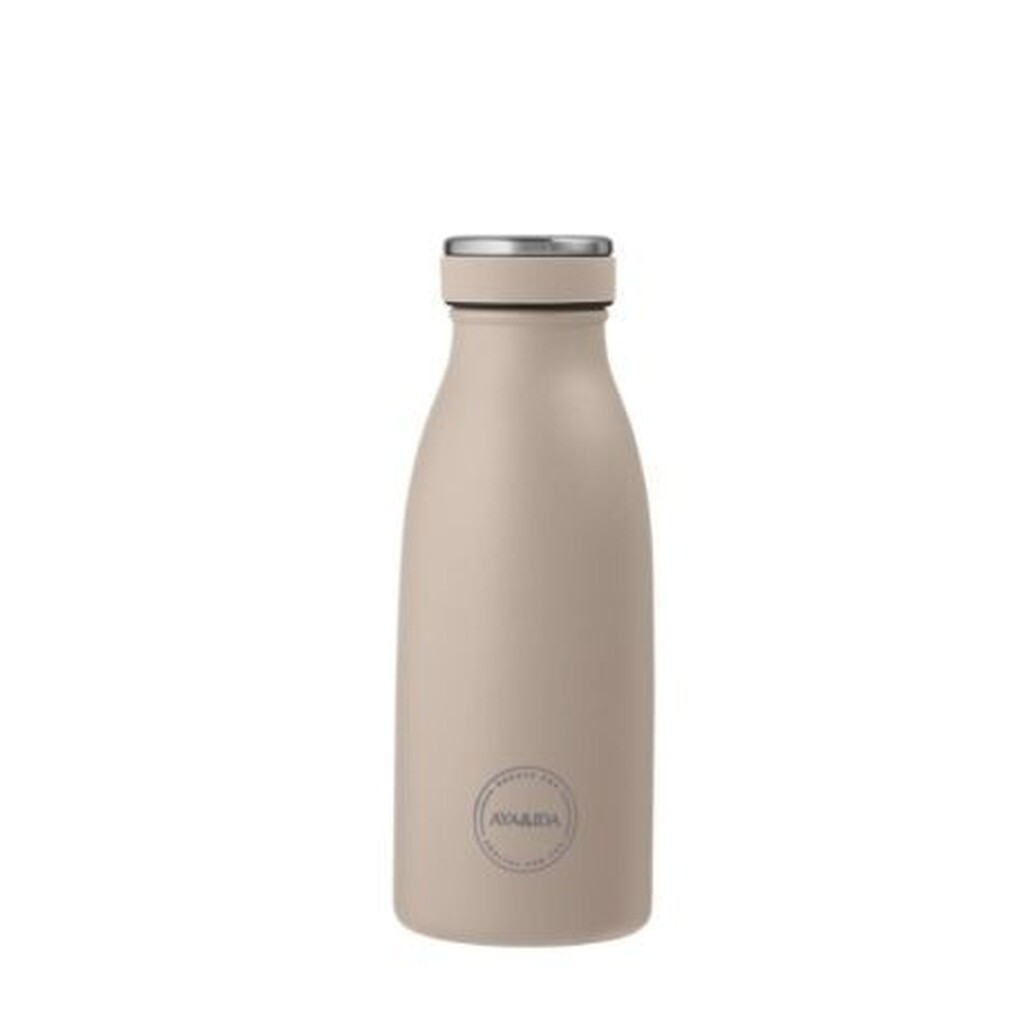 Aya&ida,  Drinking Bottle, Drikkeflaske Med Låg, 350 Ml, Cream Beige