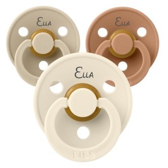 Bibs Colour, Str. 1 (0-6 Mdr.) , Rund - Latex, Sutter Med Navn