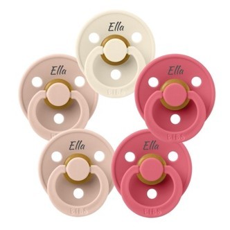 Bibs Colour, Str. 2 (6+ Mdr.), Symmetrisk - Latex, Sutter Med Navn, 5-pak