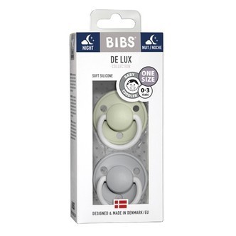 Bibs De Lux Night - 2-pak,  One Size (0-36 Mdr.), Rund - Silikone,