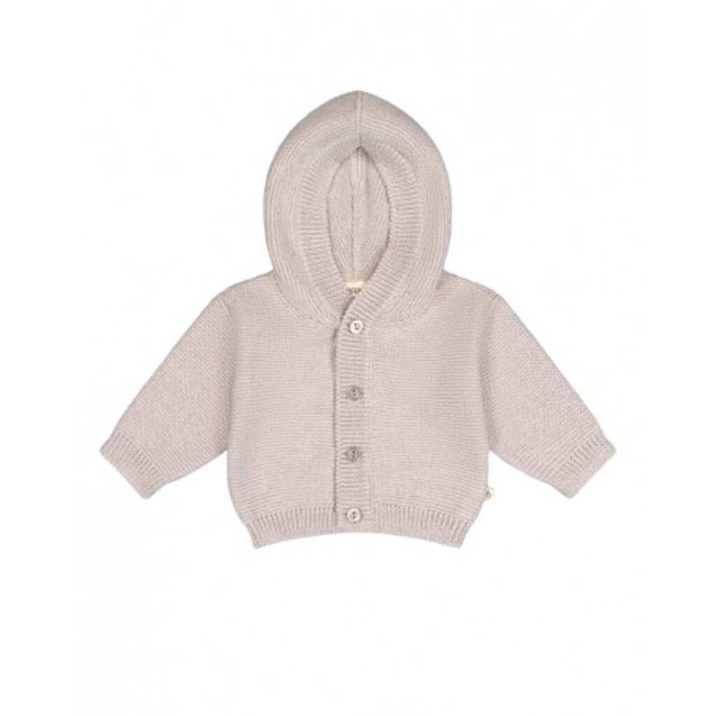 Strik Cardigan Med Hætte I 100% Merino Uld