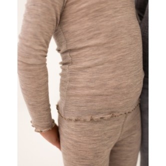 T-shirt I 1x1 Rib Med Lange Ærmer I 100% Merino Uld, Oeko-texÂ®