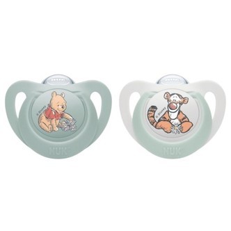 Nuk Sut, Disney,  Str. 2 (6-18 Mdr.), Anatomisk, Silikone 2-pak