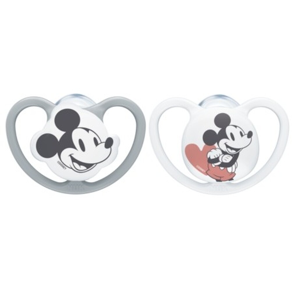 Nuk Space Disney,  Str. 1 (0-6 Mdr.), Anatomisk - Silikone, 2-pak