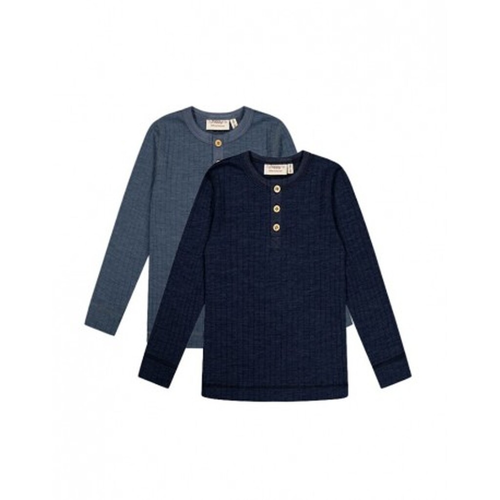 T-shirt Med Lange Ærmer I 100% Merino Uld, Oeko-texÂ®, 2-pak