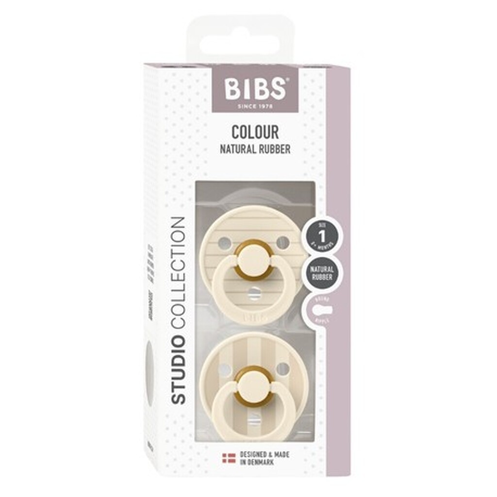 Bibs Studio Line - 2-pak,  Str. 1 (0-6 Mdr.), Rund - Latex,