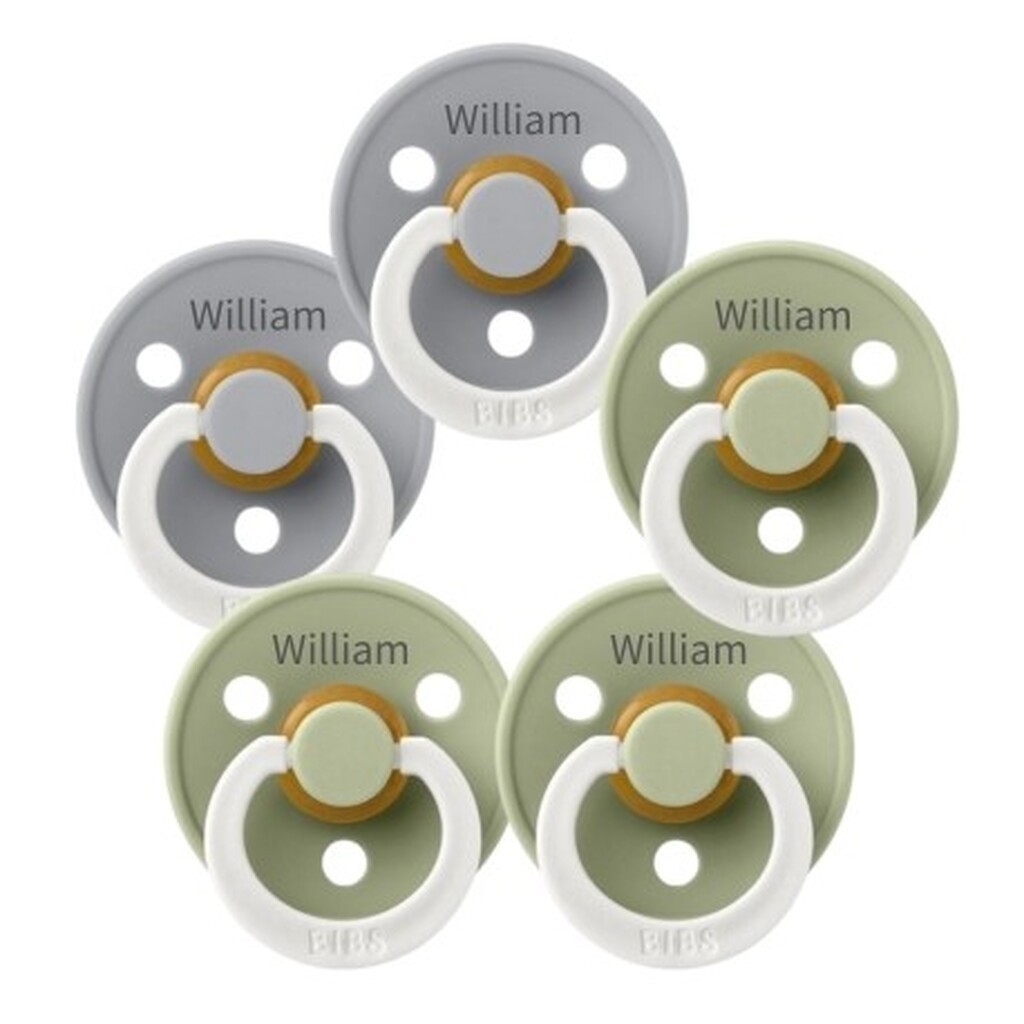 Bibs Colour Night, Str. 2 (6+ Mdr.) , Anatomisk - Latex, Sutter Med Navn , 5-pak