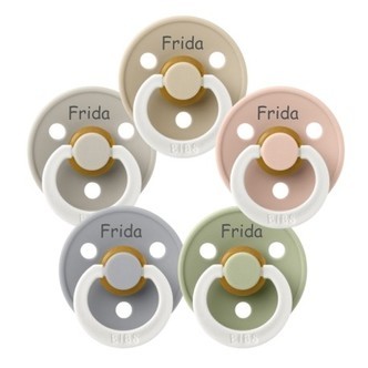 Bibs Colour Night, Str. 3 (18+ Mdr.), Rund - Latex, Sutter Med Navn , 5-pak