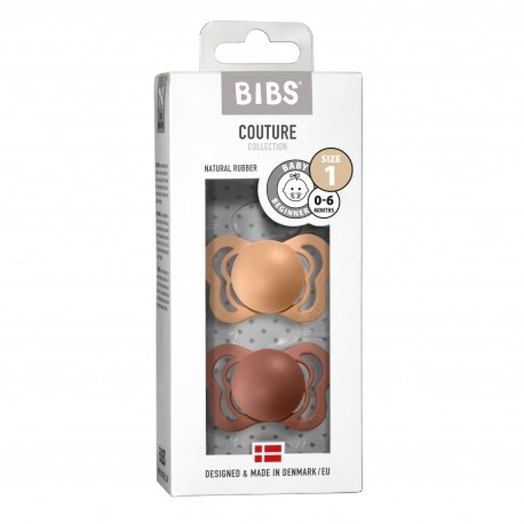 Bibs Couture - 2-pak,  Str. 1 (0-6 Mdr.),  Anatomisk - Latex,