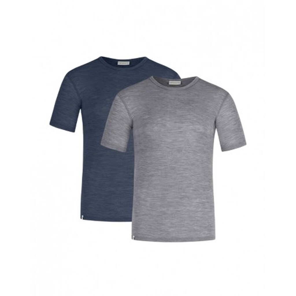 Kortærmet T-shirt Til Herre I 100% Merino Uld, 1x1 Rib, 2-pak