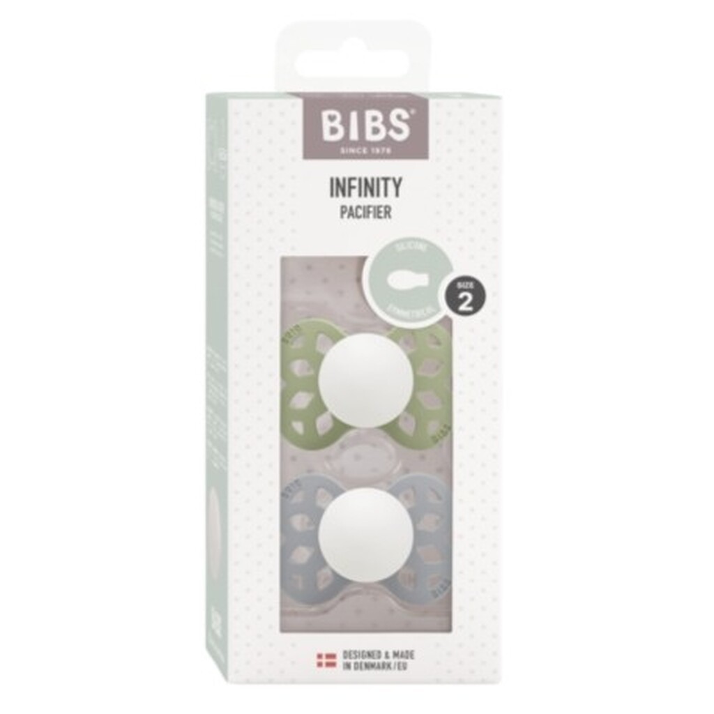 Bibs Infinity Night 2-pak, Str. 2 (6+ Mdr.), Symmetrisk - Silikone