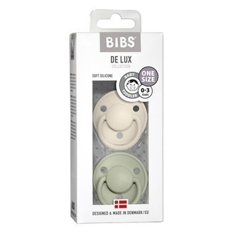Bibs De Lux - 2-pak,  One Size (0-36 Mdr.), Rund - Silikone,