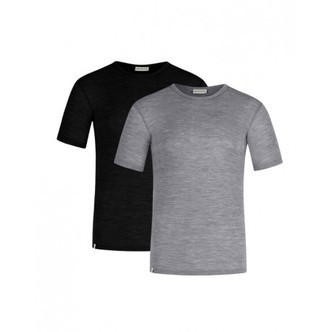 Kortærmet T-shirt Til Herre I 100% Merino Uld, 1x1 Rib, 2-pak