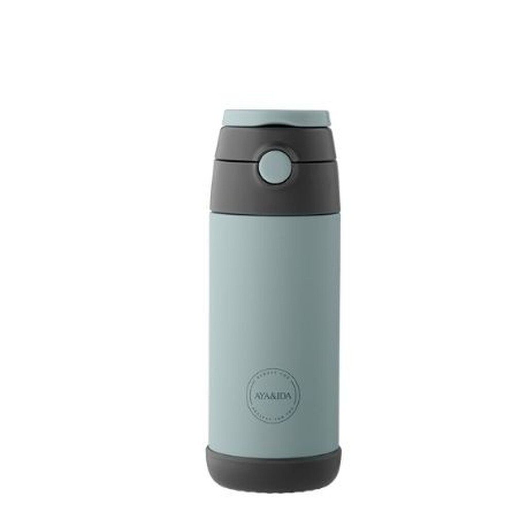 Aya&ida,  Kids Straw Bottle, Drikkeflaske Med Sugerør, 350 Ml, Mint Green