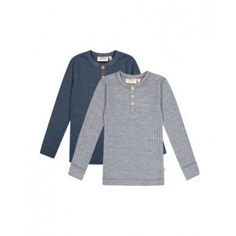 T-shirt Med Lange Ærmer I 100% Merino Uld, Oeko-texÂ®, 2-pak
