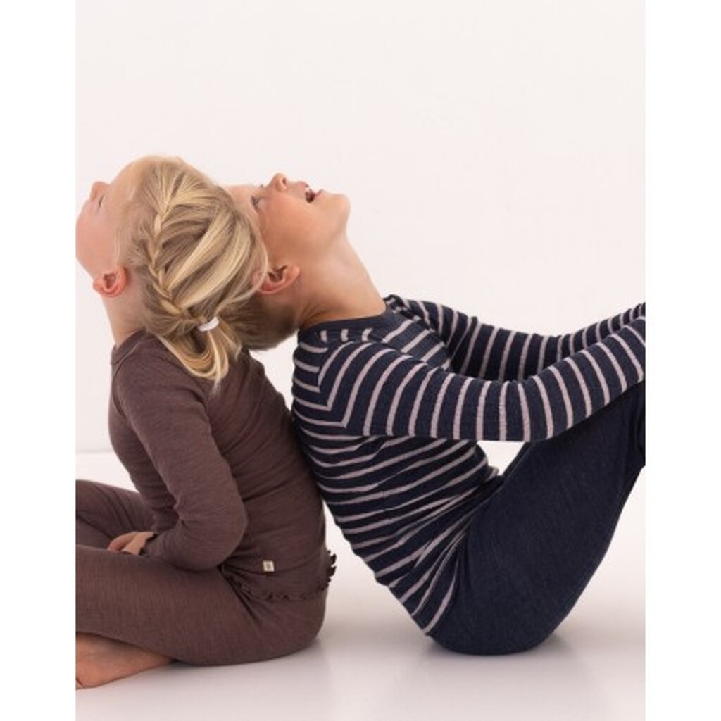 Langærmet T-shirt I Stribet Dropneedle Merino Uld, Oeko-texÂ®