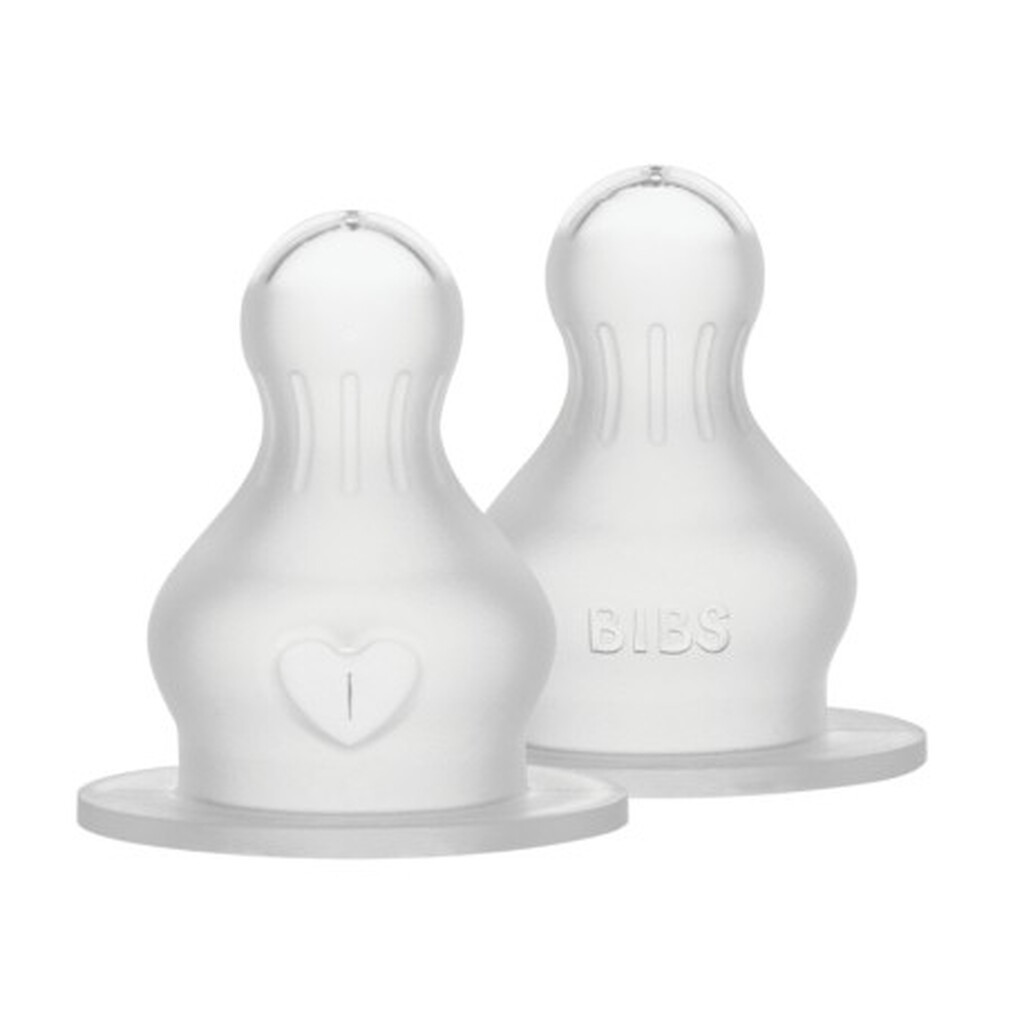 Bibs Bottle Nipple, Flaskesut - 2-pak, Silicone, Medium Flow