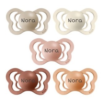Bibs Couture,  Str. 2 (6+ Mdr.), Anatomisk - Silikone, Sutter Med Navn , 5-pak