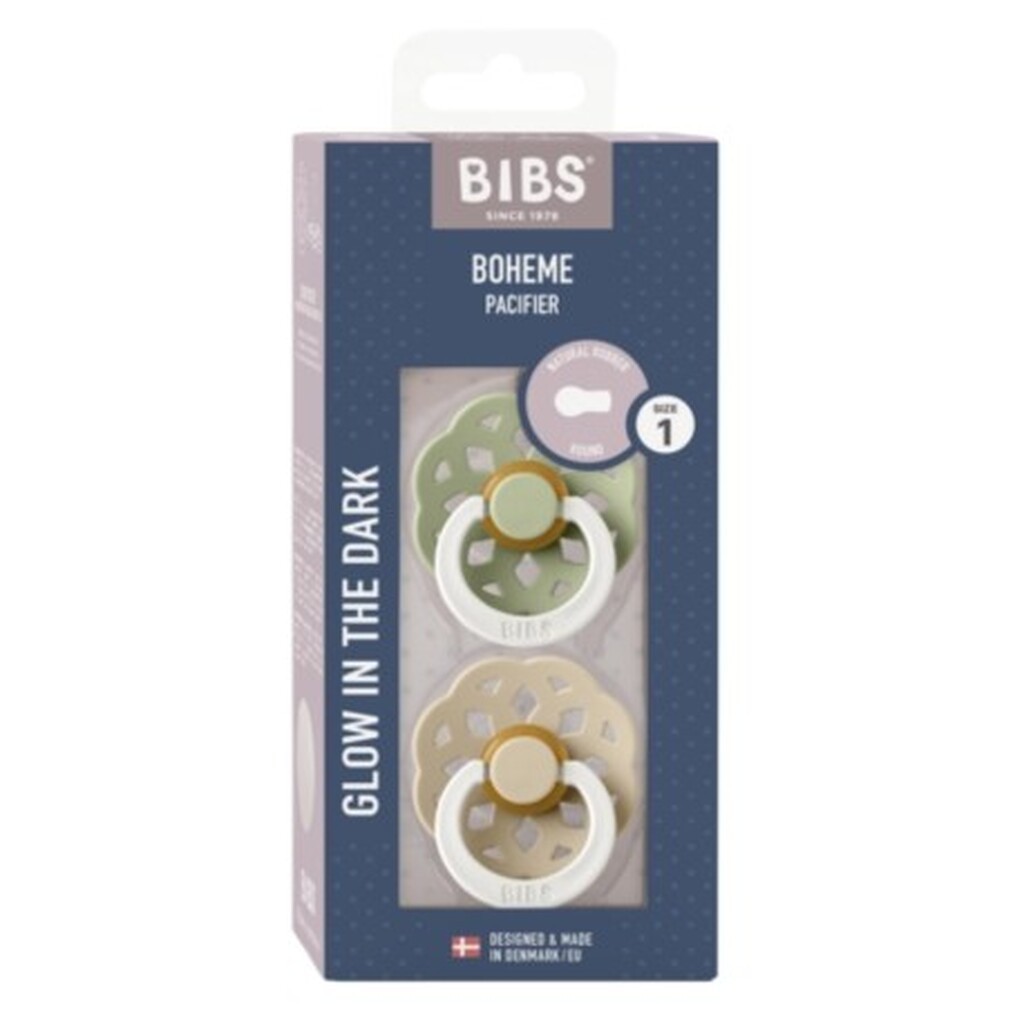 Bibs Boheme Night - 2-pak,  Str. 1 (0-6 Mdr.), Rund - Latex