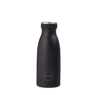 Aya&ida,  Drinking Bottle, Drikkeflaske Med Låg, 350 Ml, Matte Black