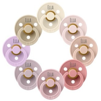 Bibs Colour, Str. 2 (6+ Mdr.), Rund - Latex, Sutter Med Navn, 8-pak