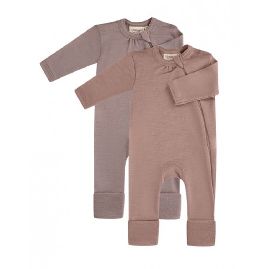 Byhappyme, Heldragt I 1x1 Rib Med Lynlås I 100% Merino Uld, Oeko-texÂ®, 2-pak