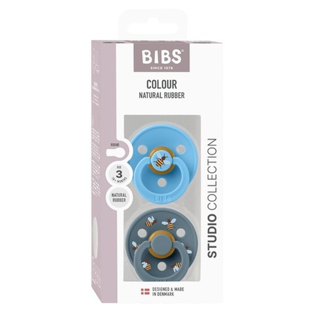 Bibs Studio Line - 2-pak,  Str. 3 (18+ Mdr.), Rund - Latex,