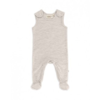 Retro Sparkedragt Med Fod Og Trykknapper På Indersiden Af Benene Til Baby, I 100% Økologisk Merino Uld