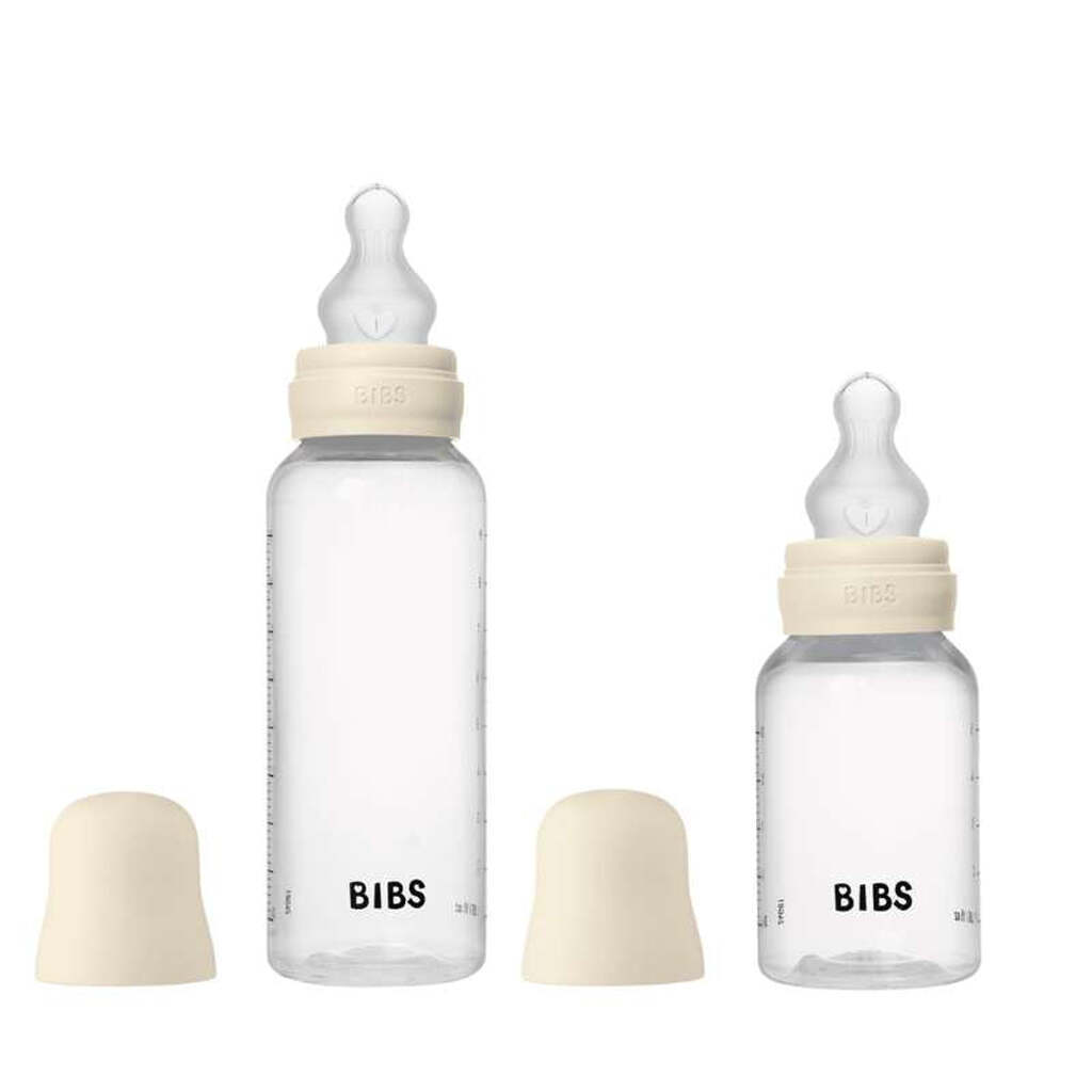 BIBS Bottle - Grow and Flow Sutteflaskesæt - Plastik - Silikone/Rund - 150ml/270ml - 2-Pak - Ivory