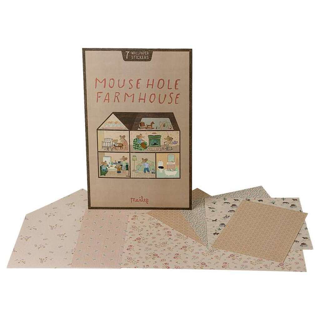 Maileg Tapet Klistermærker Til Mouse Hole Farmhouse - 7 Stk.