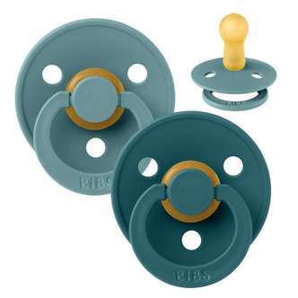 BIBS Rund Colour Sut - 2-Pak - Str. 2 - Naturgummi - Island Sea/Forest Lake