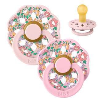 BIBS Rund Boheme Sut - 2-Pak - Str. 1 - Naturgummi - Liberty - Oscar Meadow/Blossom Mix