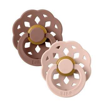 BIBS Rund Boheme Sut - 2-Pak - Str. 1 - Naturgummi - Woodchuck/Blush